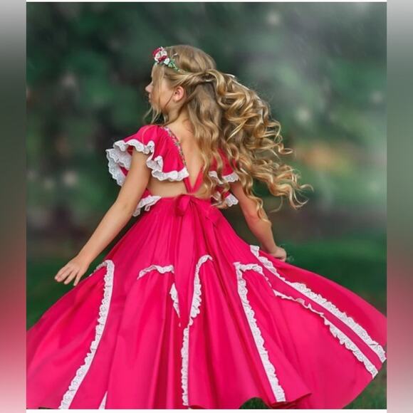 Dollcake‎ Red Bells Frock Girls Dress 6 NEW Party Christmas Holiday Formal Gala - Picture 2 of 16